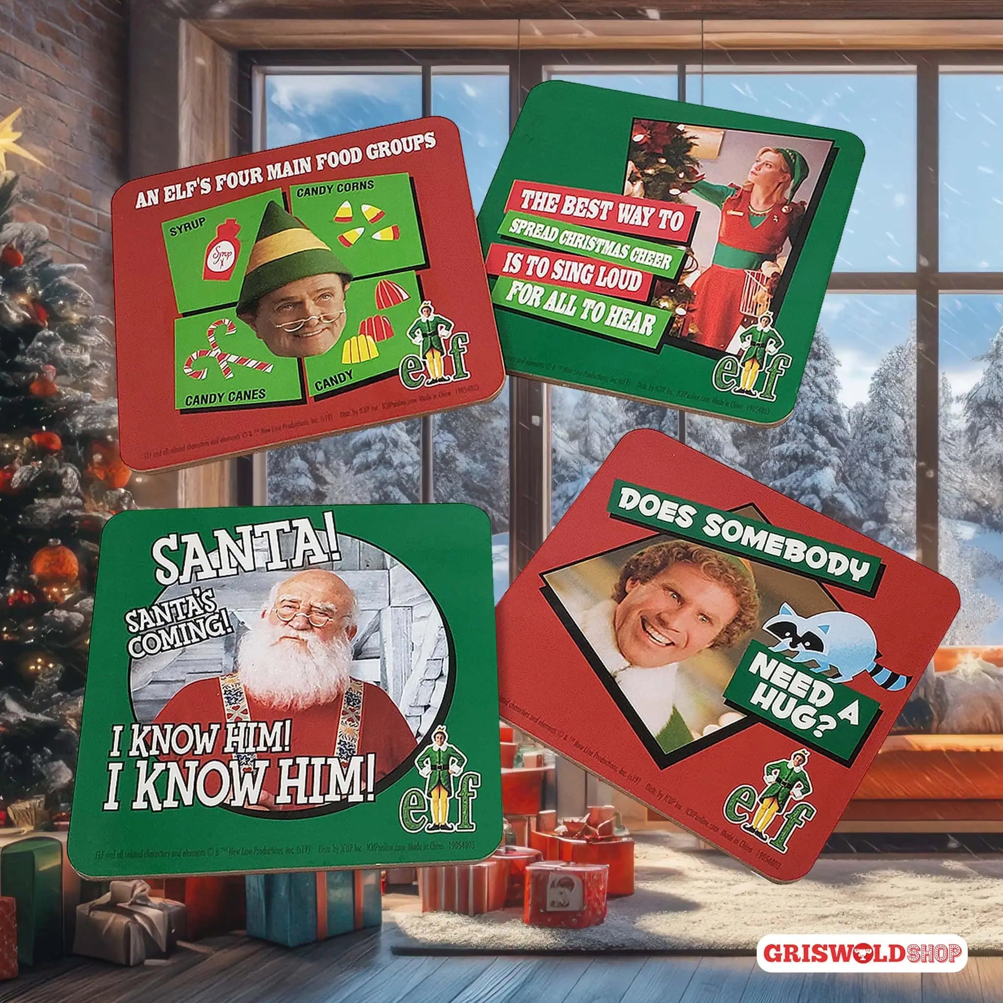 Original Weihnachts ELF Untersetzer 4er Set - griswoldshop