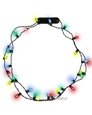2er Set LED Weihnachts Halskette Lichterkette farbig - griswoldshop